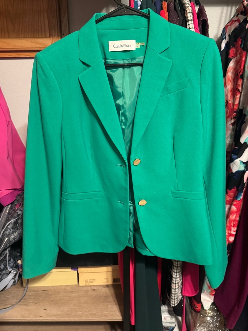 Calvin Klein Emerald Green Tailored Blazer